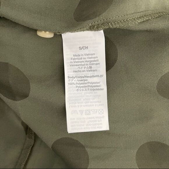 NWT Madewell Jacquard Dot Pajama Shirt Green Top Blouse Button Up S - Picture 6 of 6